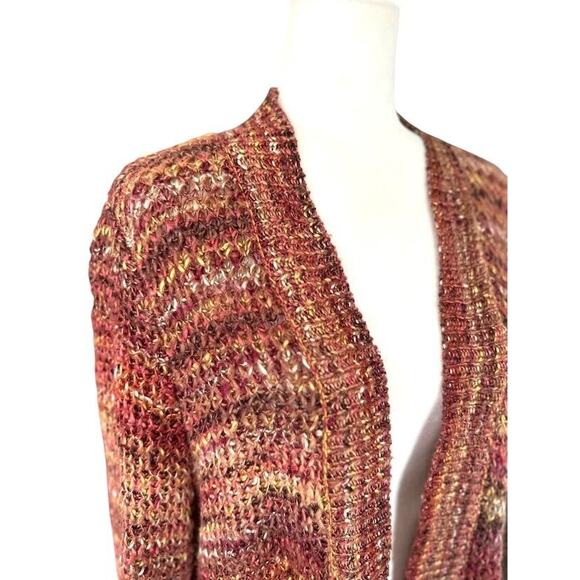 Chico’s Marled Yarn Knit Open Front Cardigan Sweater Size 3 Large Multicolored - Picture 4 of 9